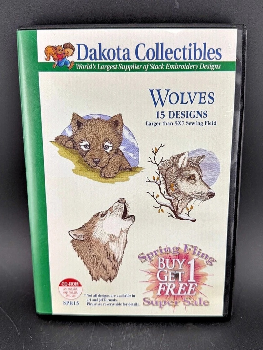 Dakota Collectibles Wolves 15 Designs Collection # SPR15 15 Designs Embroidery